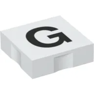 Duplo Tile 2 x 2 with Capital 'G' Print