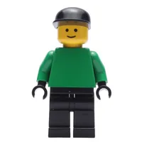 Soccer Player Goalie Green Torso, Black Legs, Black Cap