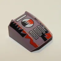 Slope Curved 2 x 2 with Lip, No Studs with Red/Black Lightning Print [4566]
