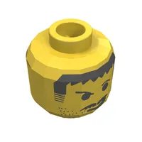 Minifig Head Harry Cane / Soccer Player, Moustache Scruffy Raised Eyebrows, Smirk Print