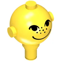 Homemaker Figure Head with Eyes, Freckles and Smile Print