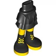 Minidoll Hips and Layered Skirt with Black Boots, Yellow Legs, Laces print