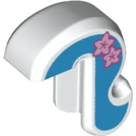 Animal Body Part, Cat Tail with Dark Azure Stripe, Pink Flowers print