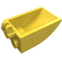 Construction Vehicle Bucket 2 x 3 Curved Bottom, Hollow, with Hinge 2 Fingers