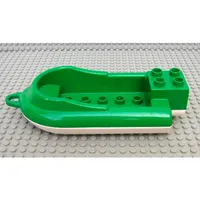 Duplo Boat with Front Towhook, with Raised Lip, 2 x 5 Studs Inside, and 2 x 2 Top Studs