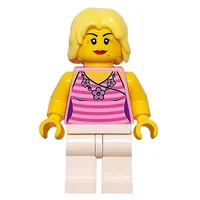 Bright Pink Torso, White Legs, Bright Light Yellow Hair
