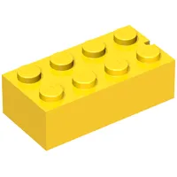 Brick 2 x 4 without Bottom Tubes, Slotted (with 1 slot)