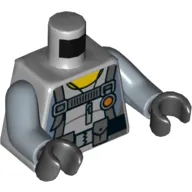 Torso Scuba Suit with Utility Belt with 3 Pouches Front, 2 Pouches Back Print, Sand Blue Arms, Black Hands