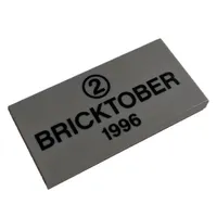 Tile 2 x 4 with '2' in Circle, 'BRICKTOBER 1996' print