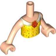 Minidoll Torso Girl, Yellow Dress, White Trim with Light Nougat Arms and Hands