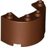 Cylinder Half 2 x 4 x 2 with 1 x 2 Cutout