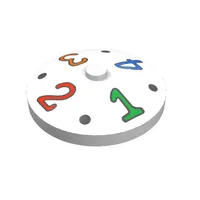 Dish 4 x 4 Inverted [Radar] with Fabuland Numbers - Green 1, Red 2, Orange 3, Blue 4 Print