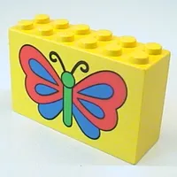 Brick 2 x 6 x 3 with Butterfly Print