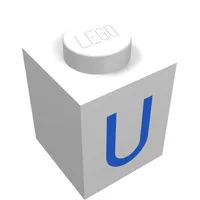 Brick 1 x 1 with Blue U Print
