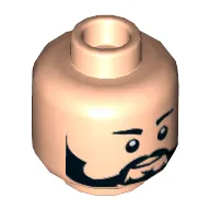 Minifig Head Rebel Trooper, Full Beard, Eyebrows, White Pupils Print