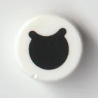 Tile Round 1 x 1 with Black Eye, Eyebrow print