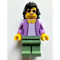 Medium Lavender Torso, Sand Green Legs, Black Hair, Sunglasses