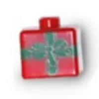 Pen Bead, Square with Green Ribbon and Bow (Gift) Print