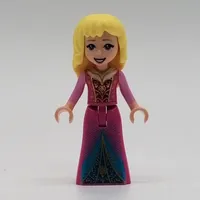 Aurora - Dark Pink Dress, Dark Azure/Blue Decorations