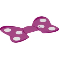 Bow, Dark Pink with White Spots Print