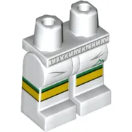 Hips and White Legs with Light Bluish Gray Waistband, Green Sports Logo and Stripe, Yellow Knees Print