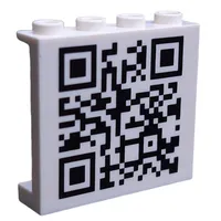 Panel 1 x 4 x 3 [Side Supports / Hollow Studs] with QR Code Print