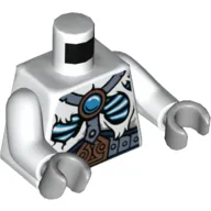 Torso Fur with Wide Belt, Straps, Glowing Bones and Ice Chi Emblem Print, White Arms, Light Bluish Gray Hands