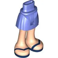 Minidoll Hips and Short Skirt with Light Nougat Legs, Dark Blue Sandals print