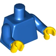 Torso Hoodie with Pocket, Drawstring and Red Brick / '2012 The LEGO Store Essen' Back Print, Blue Arms, Yellow Hands