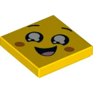 Tile 2 x 2 with Happy Face, Open Mouth print