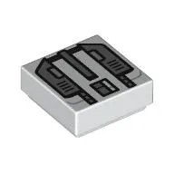 Tile 1 x 1 with Dark Bluish Grey Armor print