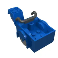 Fabuland Tricycle, 2 Front Wheels, Grey Wheels, Black Handlebars