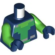 Torso, Green/Bright Green Pixelated Shirt, Silver Belt print, Bright Green Arms, Dark Blue Hands