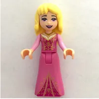 Aurora - Dark Pink Dress, Pearl Gold Decoration