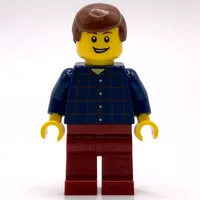 Man, Plaid Shirt, Dark Red Legs, Reddish Brown Hair