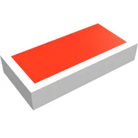 Tile 1 x 2 with Red Rectangle Print