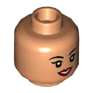 Minifig Head Padma / Parvati Patil, Red Lips, Gold Bindi, Closed Mouth / Open Mouth Print