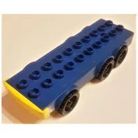 Duplo Car Base with Six Wheels and 2 x 10 Studs with Yellow Fender