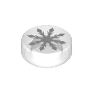 Tile Round 1 x 1 with 8 Pointed Snowflake