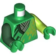 Torso, Odd Arms, Robe, Lime Scales, White Belt Dark Green Trim print, Left Lime Arm, Right Dark Green Arm, Green Hands