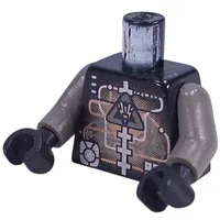Torso Insectoids Droid Silver and Copper Circuitry Print, Dark Gray Arms, Black Hands