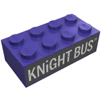 Brick 2 x 4 with 'KNIGHT BUS' Print
