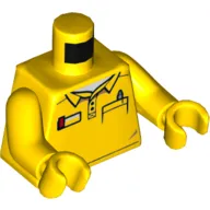 Torso Shirt, Pocket, Pen / LEGO Logo on the Back Print, Yellow Arms and Hands