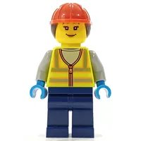 Ground Crew, Vibrant Yellow Safety Vest, Ponytail