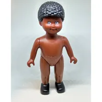 Duplo Doll Large, without Clothes, Boy Black Curled Hair