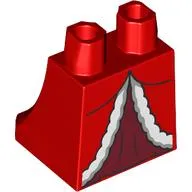 Hips and Legs Under Dress/Robe with White Furls, Dark Red Underdress print