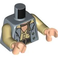 Torso, Jacket, Buttons, Tan Shirt, Dark Brown Belt, Dark Tan Scarf, Light Nougat Chest print, Tan Arms, Light Nougat Hands