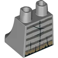 Hips and Legs Under Dress/Robe Prison Robe, Dark Bluish Grey Stripes, Dark Tan Mud