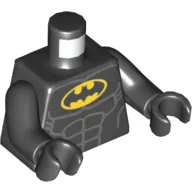 Torso Batman Logo in Yellow Oval with Muscles Print, Black Arms and Hands