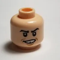 Minifig Head Marcus Flint, Eyebrows, Grin Missing Tooth Print